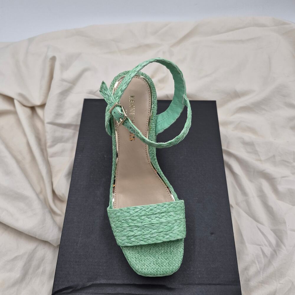 NEW Kenneth Cole New York Dolly Platform Block Heel open toe Sandals Mint SZ 8.5 - Picture 7 of 9